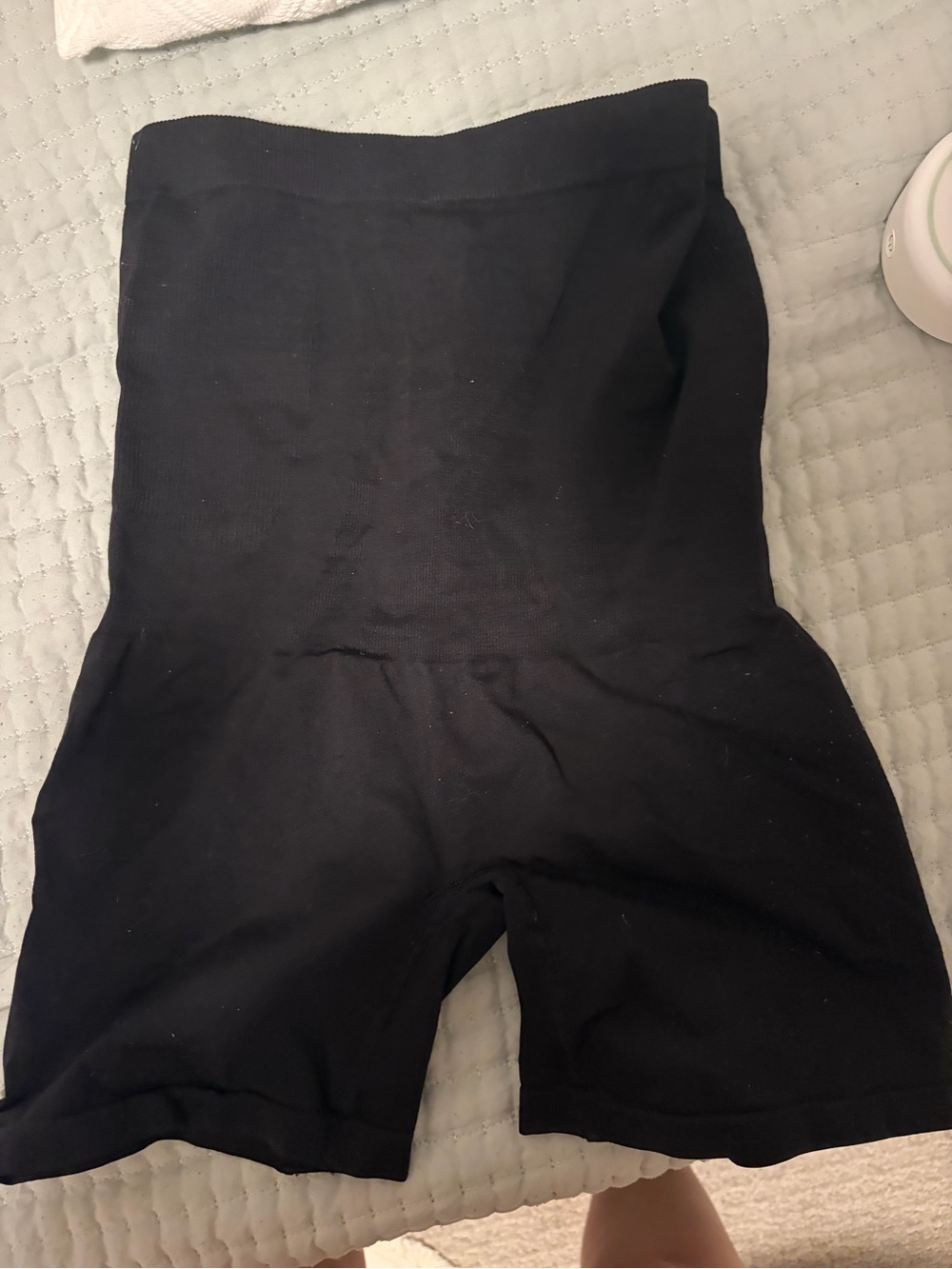 Black High-Waist Maternity Stretch Shorts